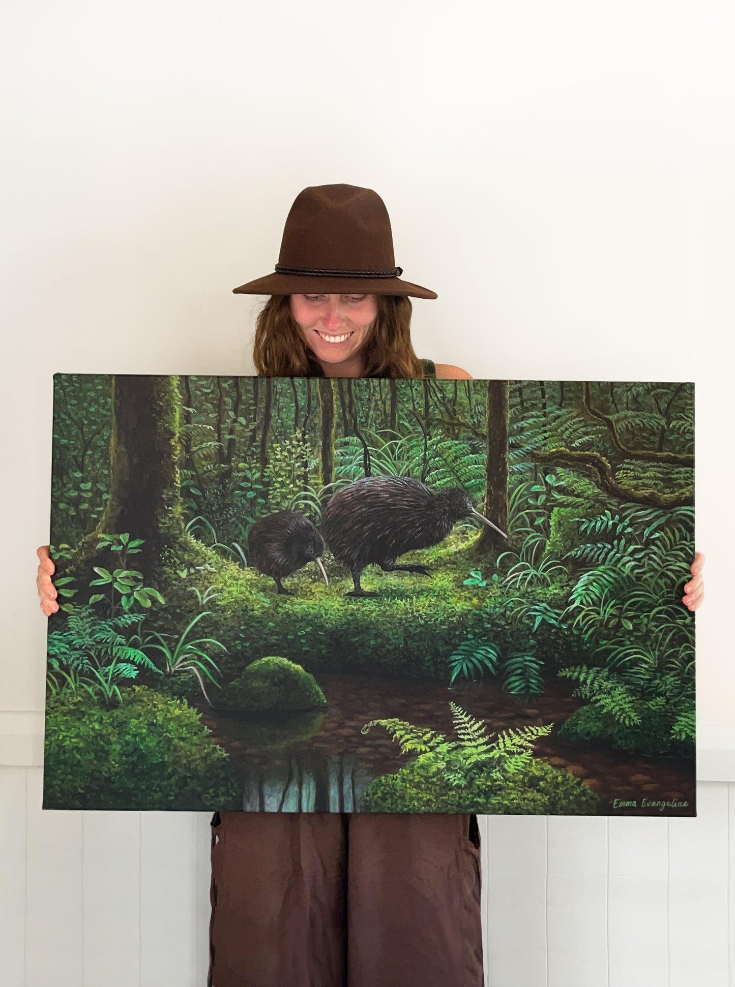 Kiwis In Coromandel Canvas Print - 900mm x 600mm