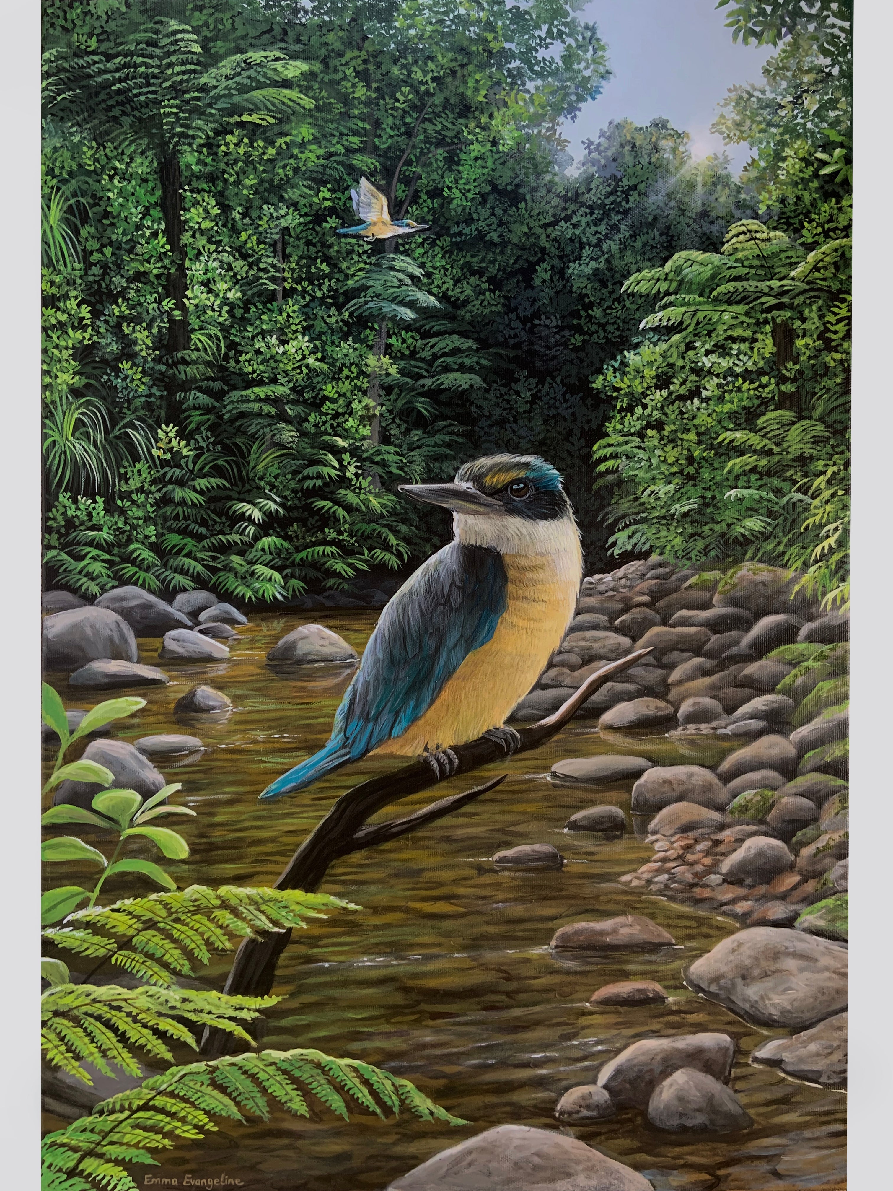Kingfisher by The Creek | Original Painting – Art by Emma Evangeline