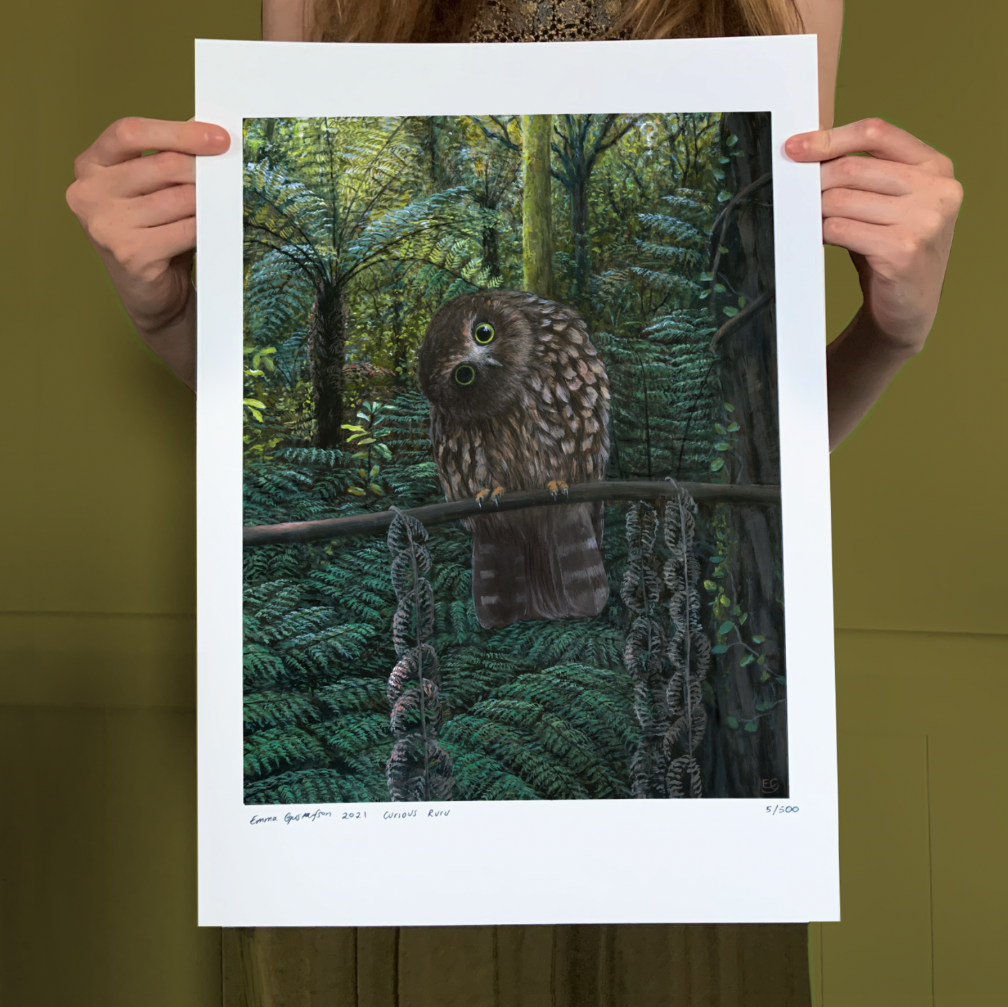 Curious Ruru - A3 Print